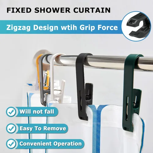 Miniatura 5 de Ganchos de Lavandería con Clips Colgador Organizador de Armario Pinzas Calcetines Botas Sujetadores Toallas para Baño Armario Cocina Oficina 4 Negro