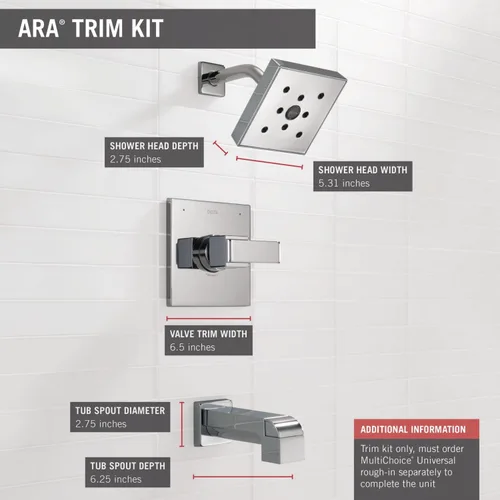 Miniatura 2 de Delta Faucet Ara 14 Serie T14467-SS - Juego alcachofa de ducha con pulverizador H2Okinetic, acero inoxidable (válvula no incluida), T14467, 0 volts