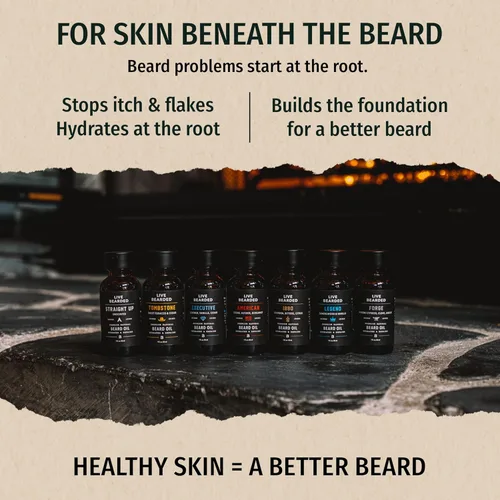 Miniatura 2 de Live Bearded Aceite para barba, 1 fl oz – Jojoba totalmente natural de primera calidad – Fabricado en los Estados Unidos – Cuidado del cabello
