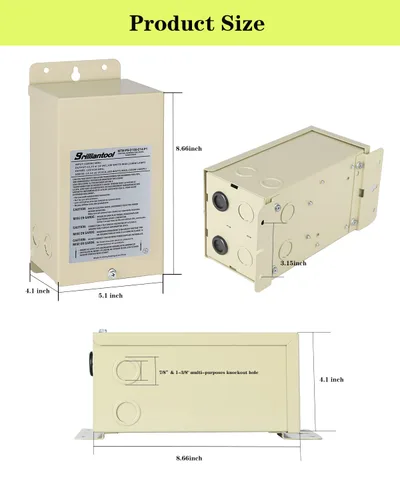 Miniatura 3 de Transformador de luz de piscina de 100 W - Convierte 120 V CA a 12 V/13 V/14 V CA - Transformador de bajo voltaje multigrifo - Certificado UL