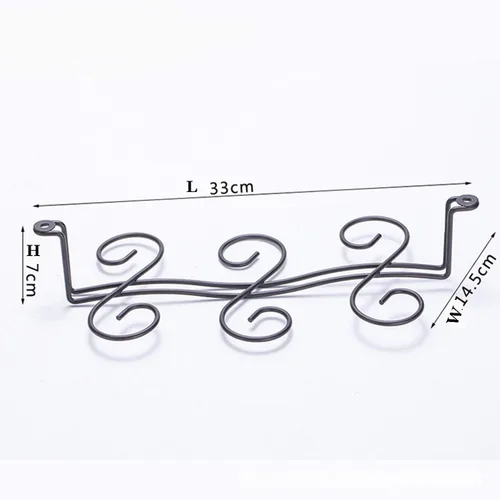 Miniatura 4 de Soporte para copas de vino para debajo del gabinete, bronce aceitado para 6 tazas, estilo vintage, acero inoxidable, montado en la pared, colgador