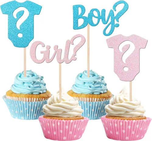 Miniatura 12 de 40 PIEZAS Oh Baby Cupcake Toppers Cisne Chupete Mameluco Carrito de Bebé Oso Niña Cupcake Picks Es un Niño Decoraciones de Baby Shower para Niños