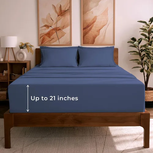 Miniatura 20 de Mellanni Juego de Sábanas Split King - Colección Icónica de 7 Piezas para Ropa de Cama, (Incluye 4 Fundas de Almohada), Bolsillo Profundo de 16 1394