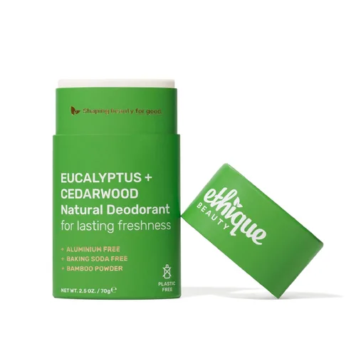 Ethique Beauty - Desodorante en barra de eucalipto y madera de cedro para hombres y mujeres, sin aluminio, sin plástico, vegano, sin crueldad,