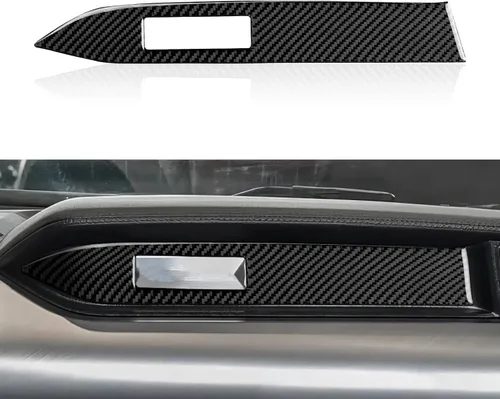 Miniatura 25 de Adhesivo de vinilo de fibra de carbono para panel de marco de engranajes para Ford Mustang 2015, 2016, 2017, 2018, 2019, 2020, 2021, 2022, 2023