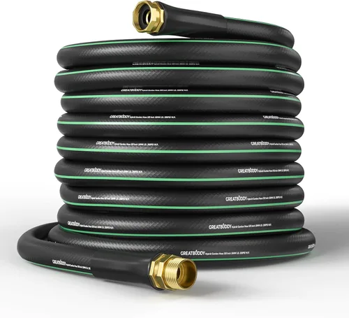 Miniatura 9 de GreatBuddy Manguera de jardín de 3 pies, 5/8 pulgadas, manguera híbrida resistente, flexible y ligera, explosión de 600 PSI con accesorios de latón