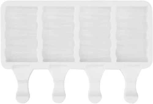 Miniatura 14 de Pastry Tek - Moldes para paletas de 4 cavidades, 10 moldes rectangulares para tartas, flexibles, congelables, de silicona blanca, fáciles