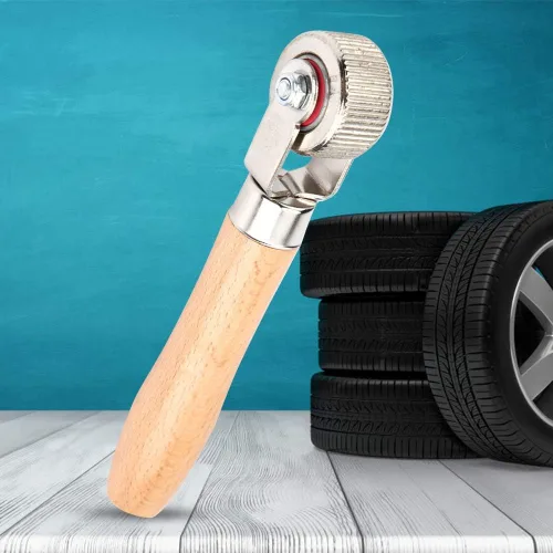 Miniatura 5 de KIMISS Herramienta de reparación de parches de neumáticos para rueda de automóvil con mango de madera y rodillo de rodamiento de bolas, cosedor