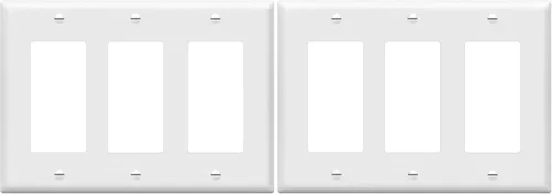 ENERLITES Placa decorativa de pared para interruptor de luz o toma de receptáculo, acabado brillante, tamaño de 3 bandas, 4.50 x 6.38 pulgadas,