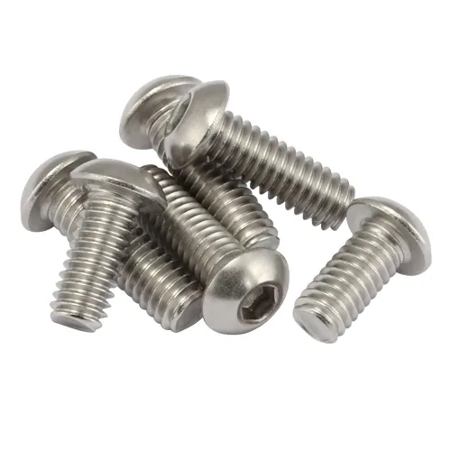 Miniatura 12 de Tornillos de Cabeza de Botón con Casquillo 1/4-20 x 1/2", Acero Inoxidable 18-8 (304), Acabado Brillante, Completamente Roscados, Hexagonal Allen