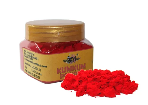 Miniatura 6 de IS4A Polvo de kumkum rojo oscuro indio puro (interior, kumkuma, Kum Kum) para Pooja, maquillaje y otros rituales hindúes (rojo oscuro, 0.90 onzas)