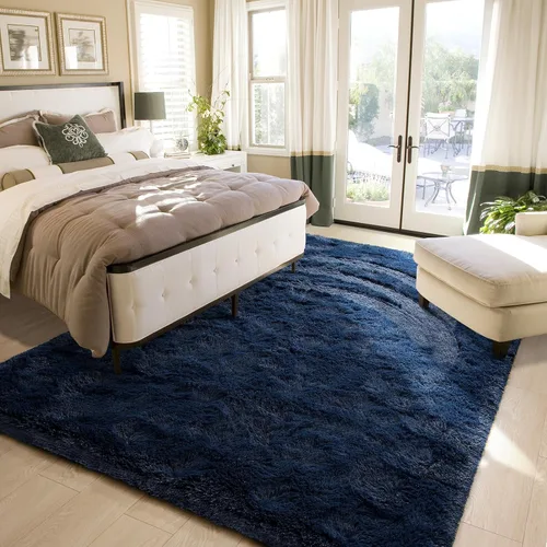Miniatura 5 de Amearea Alfombra de Área Peluda Esponjosa para Dormitorio de Niños Sala de Estar, Extra Suave y Difusa Alfombras Peludas, Antideslizante, Alfombra