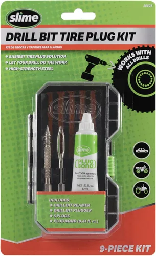 Juego de brocas para tapones de neumáticos Slime 20502, compatible con todas las taladras, la opción más fácil para tapones de neumáticos, (kit de 9