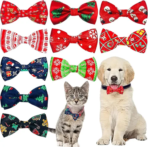 Miniatura 27 de PET SHOW Paquete de 10 corbatines de cumpleaños para perros pequeños, accesorios de collar deslizante para cachorros, gatos, mascotas, corbatines