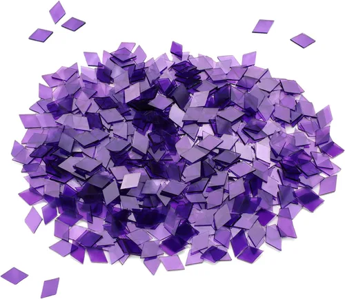 Miniatura 12 de Azulejos de mosaico de diamante de 520 piezas/3.53 oz, azulejos de mosaico de vitrales de alta transparencia, ilustraciones de pantalla hechas a