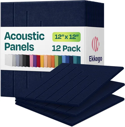 Miniatura 80 de Paneles insonorizantes de alta densidad para pared, forma hexagonal, paquete de 12 unidades de 14" x 12.1" x 0.4", color azul mezclilla Azul denim
