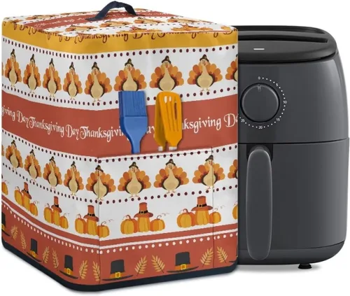 Miniatura 13 de Gomyblomy Funda para electrodomésticos pequeños con diseño de murciélagos, protector de freidora de aire lavable con tema de Halloween, protector