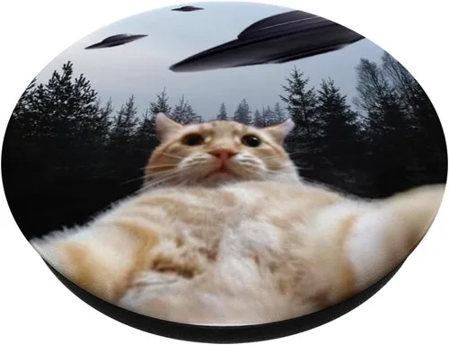 Miniatura 2 de PopSockets de gato divertido UFO intercambiable PopGrip