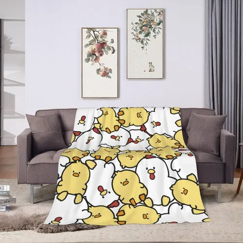 Miniatura 5 de Manta de pollo, linda manta de gallina de dibujos animados súper suave y cálida, para niñas, regalos para sofá, dormitorio, sofá oficina, manta