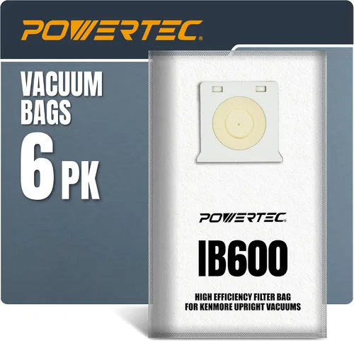 Miniatura 8 de POWERTEC 53292 Bolsas de vacío tipo Q para Kenmore, paquete de 6, bolsas de repuesto para aspiradoras de recipiente 81615, 81214, 81414, 81714