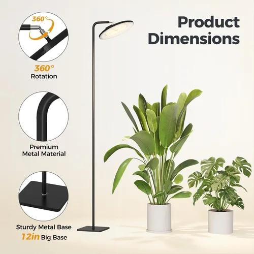 Miniatura 6 de Bamworld - Foco colgante de crecimiento para plantas de interior, espectro completo, 10 niveles regulables, luz LED de crecimiento, cable largo