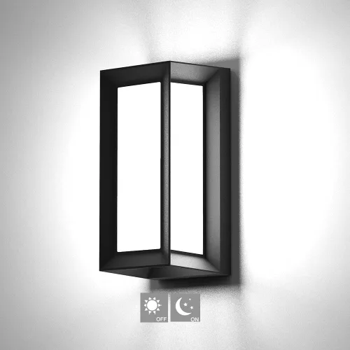 Miniatura 8 de Sytmhoe Luces de pared exteriores del anochecer al amanecer, moderna lámpara LED para exteriores, aplique de pared negro de 3000 K, luz exterior
