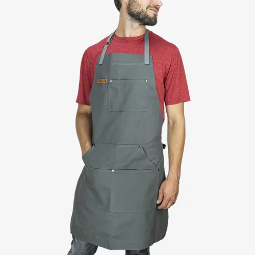 Miniatura 5 de Chef Pomodoro Delantal de chef para hombre y mujer, delantal de cocina con bolsillos y correas ajustables para el cuello, delantal de cocina 100%