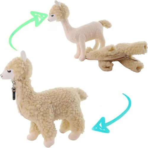 Furvana Animal de Peluche de Alpaca, Juguete de Peluche de Llama, Lindo Peluche de Alpaca, Compañero de Mascota para Dormir, Regalos de Cumpleaños