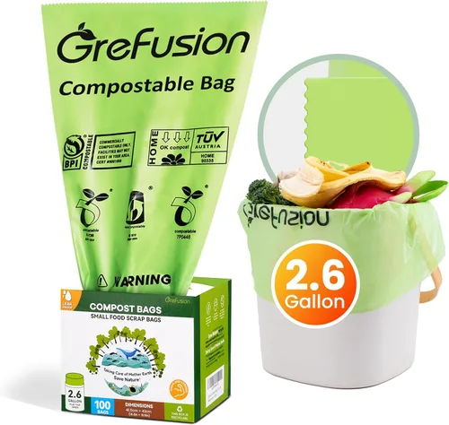 Miniatura 13 de Bolsas compostables, bolsas de basura de más de 13 galones de alto, bolsas de basura compostables para césped y hojas para patio, compatible