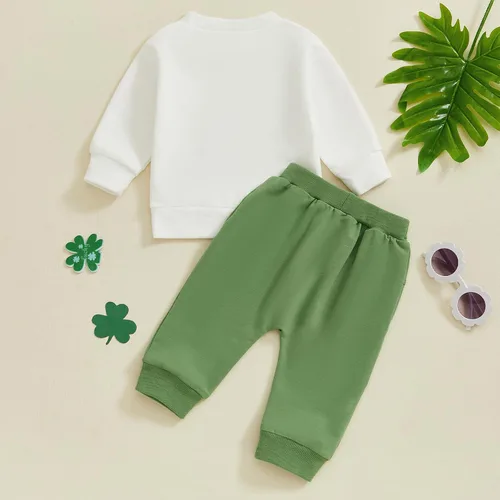 Miniatura 48 de BemeyourBBs Conjunto divertido de sudadera y pantalones de manga larga con letras divertidas para bebé niño y niño
