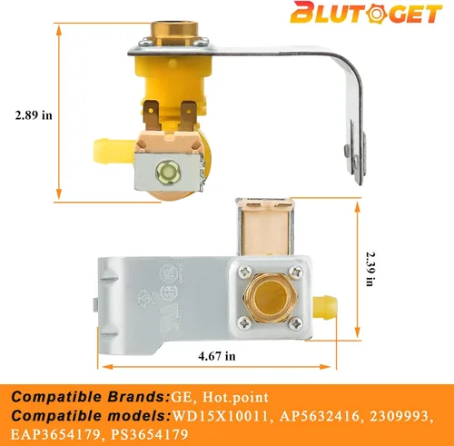Miniatura 5 de Válvula de entrada de agua para lavavajillas WD15X10014 WD15X10011 de Blutoget - Compatible con lavavajillas GE Hotpoint, reemplaza WD15X10011