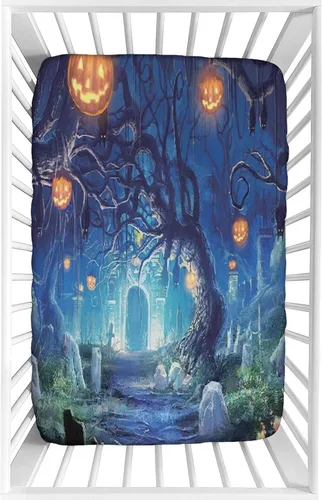 Miniatura 27 de Sábana decorativa para cuna, sábana bajera ajustable de microfibra para cuna para bebés y niños pequeños, 28 x 52 x 8 pulgadas, juego de sábanas
