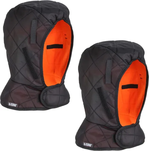 Ergodyne N-Ferno 6867 - Forro de invierno para casco, aislado, forro polar, longitud de hombro, paquete de 2, color negro