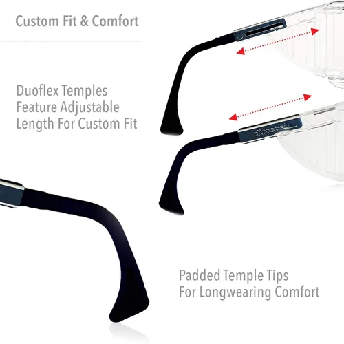 Miniatura 6 de Honeywell Uvex Ultra-Spec 2001 OTG (sobre el vidrio) Gafas de seguridad para visitantes con lente antivaho Uvextreme transparente (S0112C)