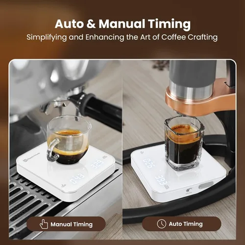 Miniatura 3 de Maestri House Mini báscula de café con temporizador, báscula de espresso recargable USB-C, báscula precisa de 2kg/0.1g para espresso y café por