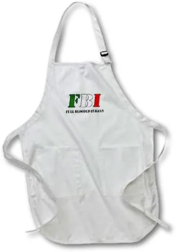 Miniatura 2 de 3dRose apr_163975_1 FBI Delantal italiano de cuerpo entero con bolsillos, 22 x 30 pulgadas, color blanco