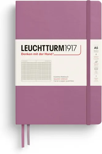 Miniatura 40 de LEUCHTTURM1917 - Cuaderno de tapa dura mediano A5 con 251 páginas numeradas para escritura y diario (lila, con puntos)