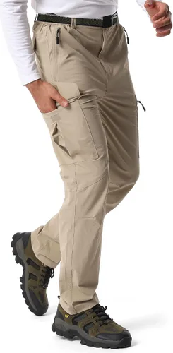 Miniatura 4 de Pantalones de senderismo para hombre, ligeros, transpirables, con 6 bolsillos, para verano, casual, de secado rápido, impermeables, pantalones