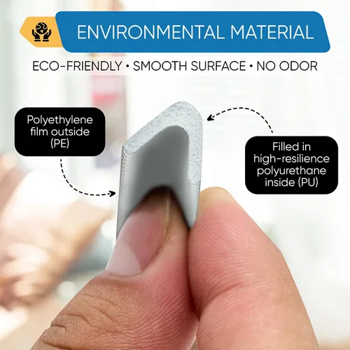 Miniatura 8 de Burlete Adhesivo en Forma de V, Burlete Sellador de Puerta Tira de Espuma Aislante para Marco de Puerta Jamba Lateral Relleno para Ranuras Blanco
