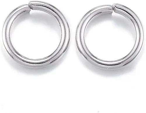 Miniatura 67 de HDSupplies 100 piezas - 4mm de argollas de acero inoxidable 304 de tono negro - Calibre 22 (espesor de 0.6mm)