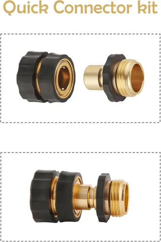Miniatura 5 de Conector rápido de manguera de jardín de 3/4 pulgadas, accesorios de manguera de conexión rápida macho y hembra, juego de 2