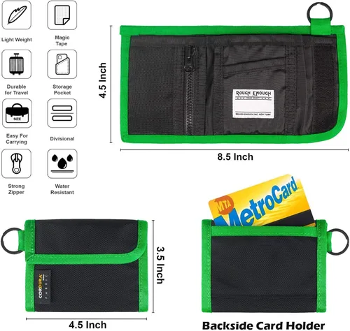 Miniatura 4 de Rough Enough Kids Wallet - Carteras para adolescentes con llavero