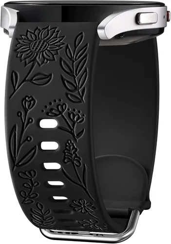 Samsung Galaxy - Correa deportiva de silicona grabada con girasol de 1.575 pulgadas/1.732 pulgadas, para mujeres y hombres