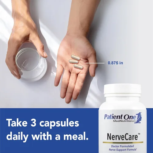 Miniatura 3 de Patient One NerveCare Suplemento para apoyar la salud nerviosa y vascular* Con ácido alfa lipoico, vitamina B12, ALC y benfotiamina 90 cápsulas