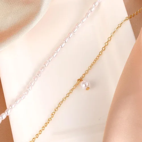 Miniatura 5 de MJartoria Tobilleras en capas para mujer, cadena de diamantes de imitación plateada, cadena de tobillo delicada, simple, multicapa, cadena de pie