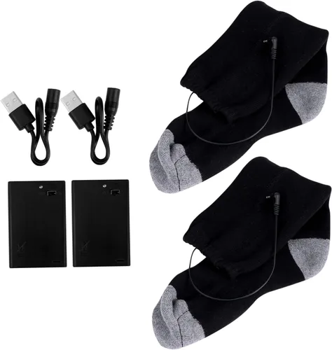 BESPORTBLE Calcetines calefactables USB Aa batería calentadores de pies para mujeres hombres calcetines de vestir eléctricos con batería recargable