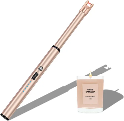 Miniatura 10 de Encendedor de velas eléctrico, resistente al viento, recargable por USB, sin llama, cuello largo, para velas, estufa de gas, chimenea, barbacoa