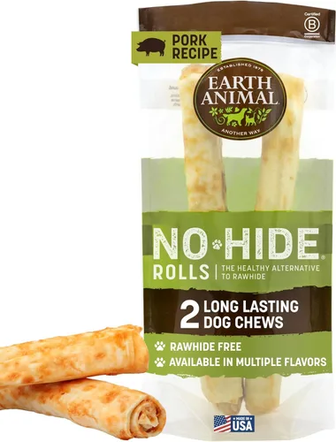 Miniatura 16 de Earth Animal No Hide Chews - Rollos masticables para perros grandes sin cuero crudo de larga duración, pollo - 2
