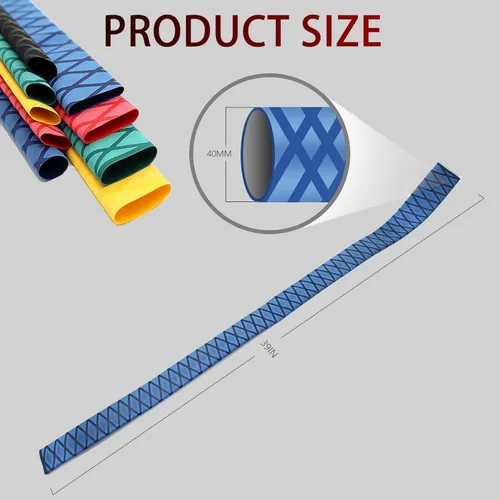 Miniatura 2 de X-Tube - Tubos envolventes termorretráctiles 39 y 64 pulgadas de longitud para agarre de varillas – 5 colores 14 tamaños, Azul