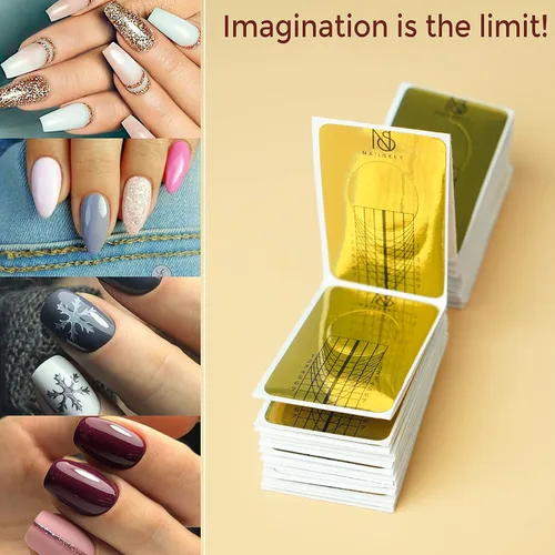 Miniatura 4 de Formas de Uñas para Constructor de Gel - 100 Piezas Calcomanías Autoadhesivas de Extensión de Uñas para Acrílico, UV y Poly Gel con Guía